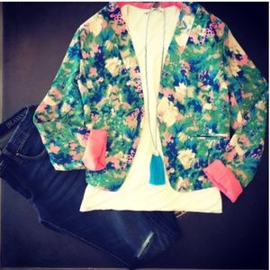 Karlie | NWT Watercolor Floral Open Blazer
